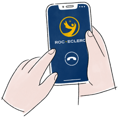 Smartphone qui affiche le logo Roc Assistance Décès