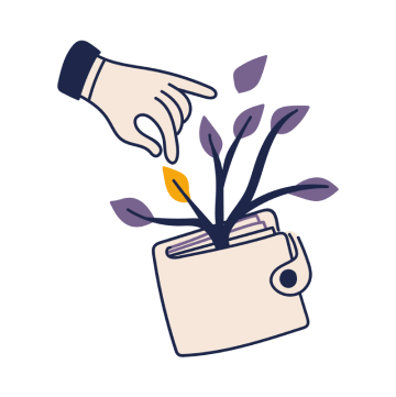 Portefeuille avec des feuilles